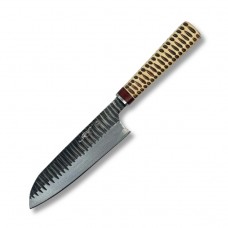 El Dövmesi Santoku Şef Bıçağı - Şimşir
